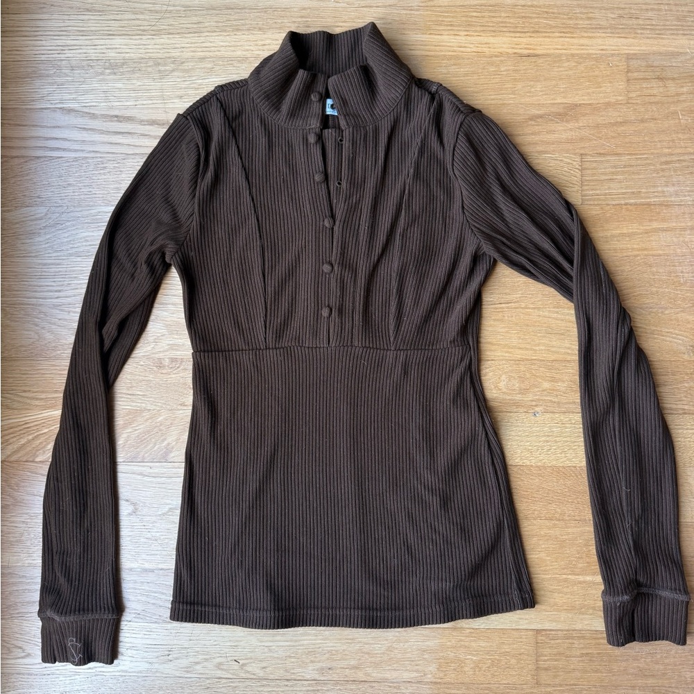Solid Citizen Kori Brown Ribbed Turtleneck Sweater